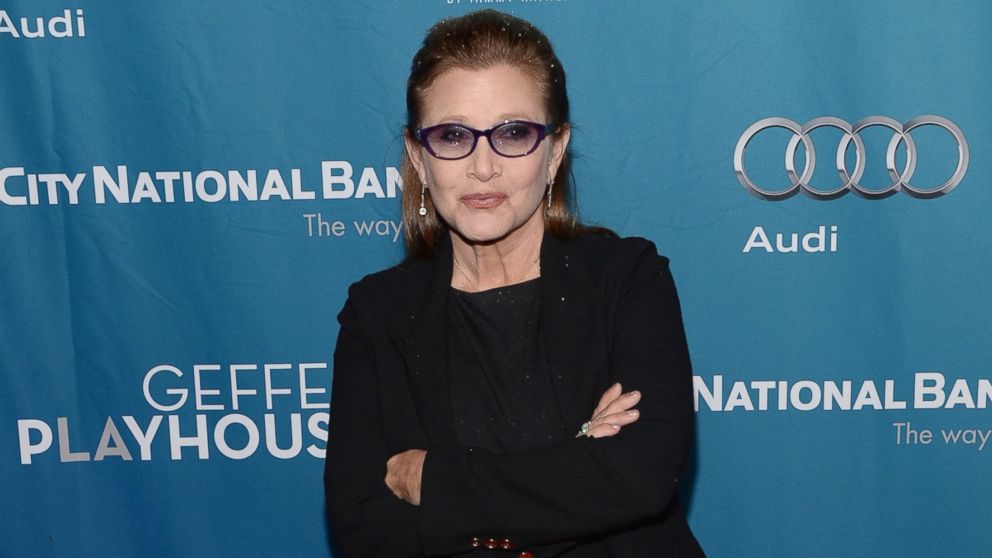 Carrie Fisher is pictured on March 22, 2014 in Los Angeles. 