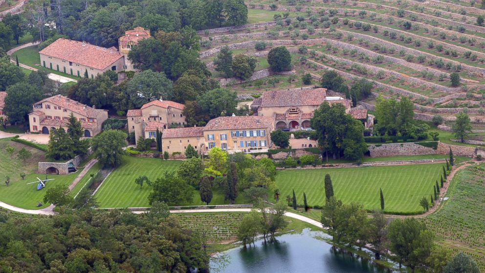 PHOTO: An aerial view of Chateau Miraval, a vineyard estate owned by US businessman Tom Bove, taken, May 31, 2008, in Le Val, France.