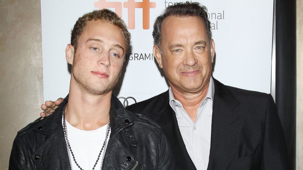 Tom Hanks, right, and his son Chet Hanks arrive at "Cloud Atlas" premiere during the 2012 Toronto International Film Festival, Sept. 8, 2012 in Toronto.