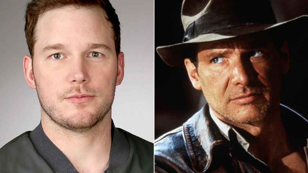 Chris Pratt poses for a portrait during the NBCUniversial TCA Press Tour, Jan. 16, 2015, in Pasadena, Calif. | Harrison Ford as "Indiana Jones" in a publicity still for the film "Indiana Jones and the Last Crusade," 1989.