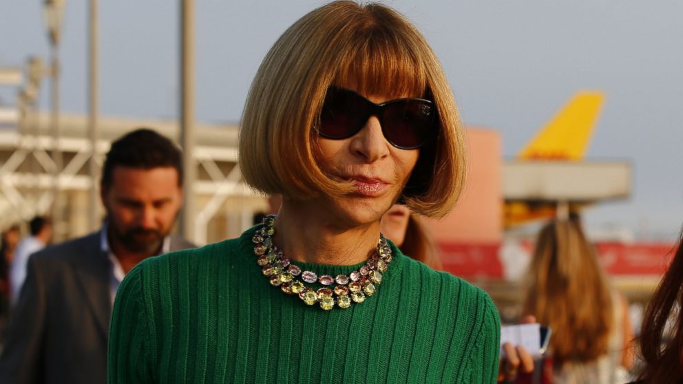 PHOTO: Editor-in-chief of American Vogue Anna Wintour arrives at Marco Polo Airport in Venice, Italy