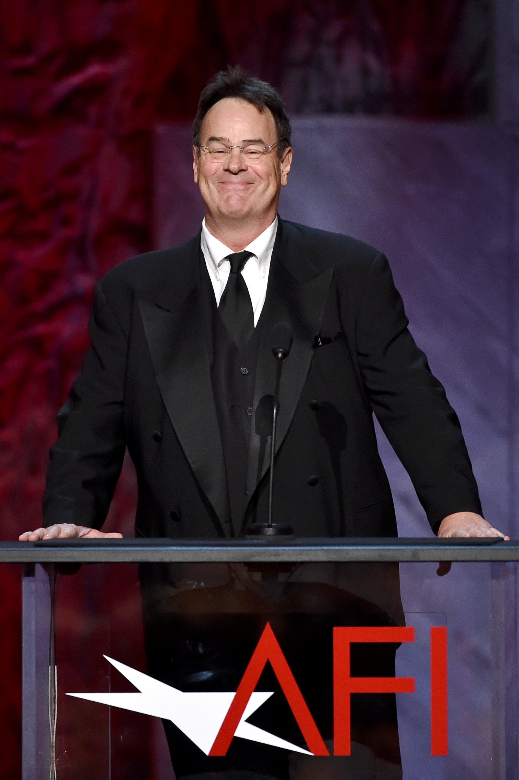 PHOTO: Dan Aykroyd speaks onstage during the 2015 AFI Life Achievement Award Gala Tribute Honoring Steve Martin at the Dolby Theatre, June 4, 2015, in Hollywood, Calif.