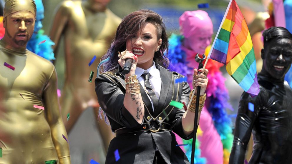 Demi Lovato performs at the L.A. PRIDE 2014 Parade on June 8, 2014 in West Hollywood, Calif.  