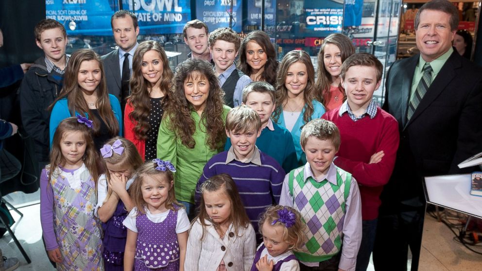 The Duggar family in Times Square, March 11, 2014 in New York City.