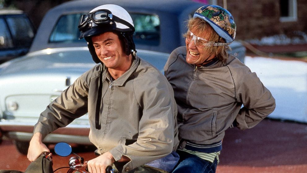 Jim Carrey and Jeff Daniels in a scene from the film "Dumb & Dumber," 1994.  