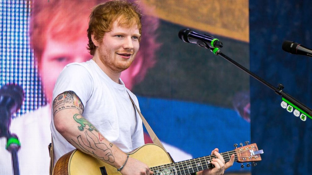 Ed Sheeran performs during the 2015 New Orleans Jazz & Heritage Festival at Fair Grounds Race Course, May 2, 2015, in New Orleans.