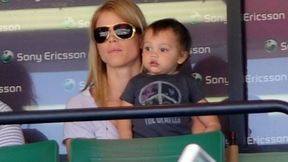 Elin Nordegren and her son Charlie are seen at Sony Ericsson Open in Key Biscayne, Fla., April 2, 2010.