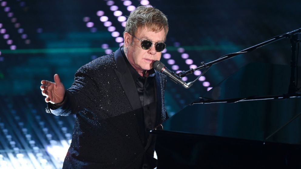 Elton John attends the opening night of the 66th Festival di Sanremo 2016 at Teatro Ariston, Feb. 9, 2016 in Sanremo, Italy. 