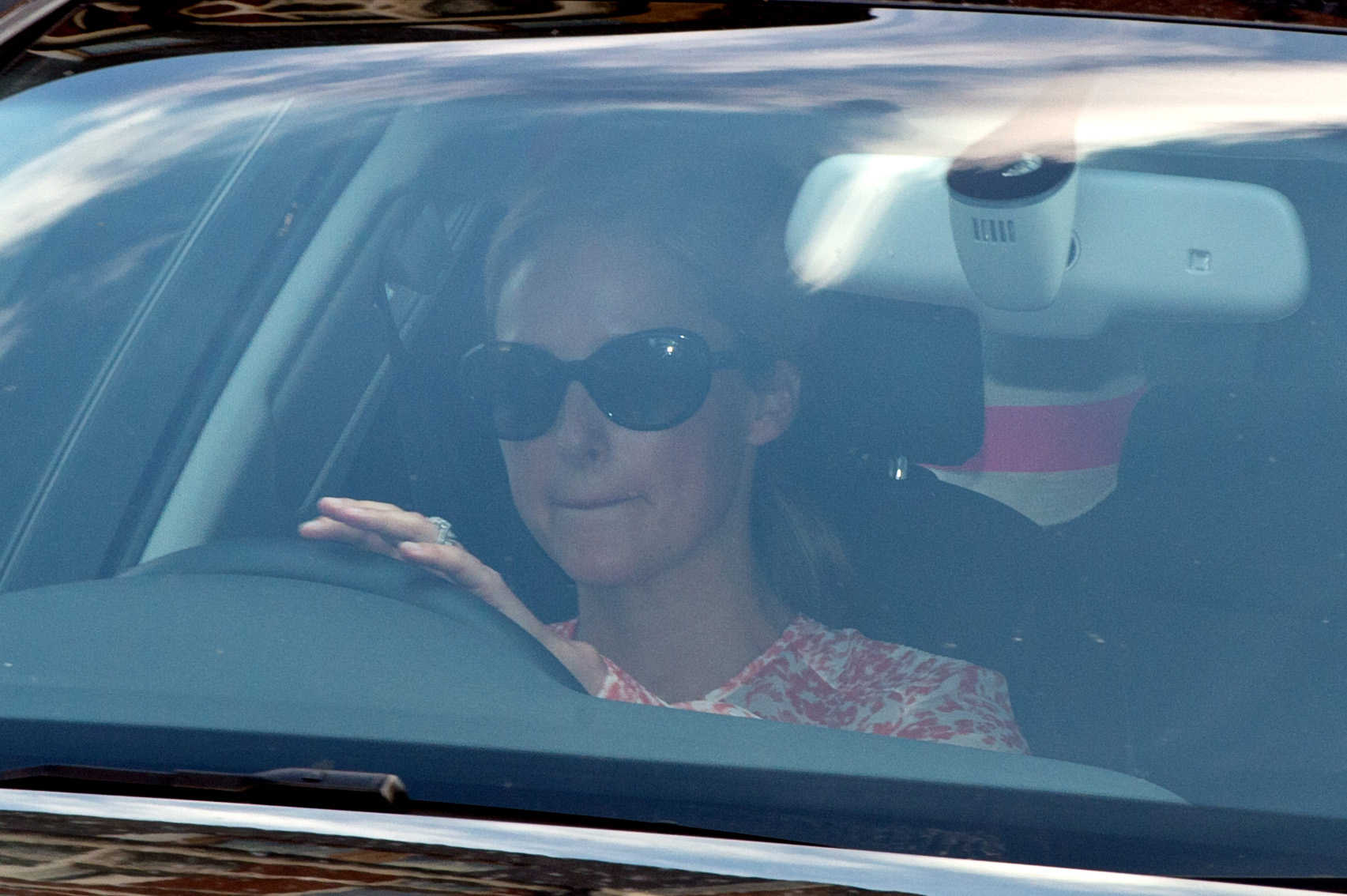 PHOTO: Emilia D'erlanger arrives at Kensington Palace as Prince George of Cambridge turns one year old on July 22, 2014 in London.
