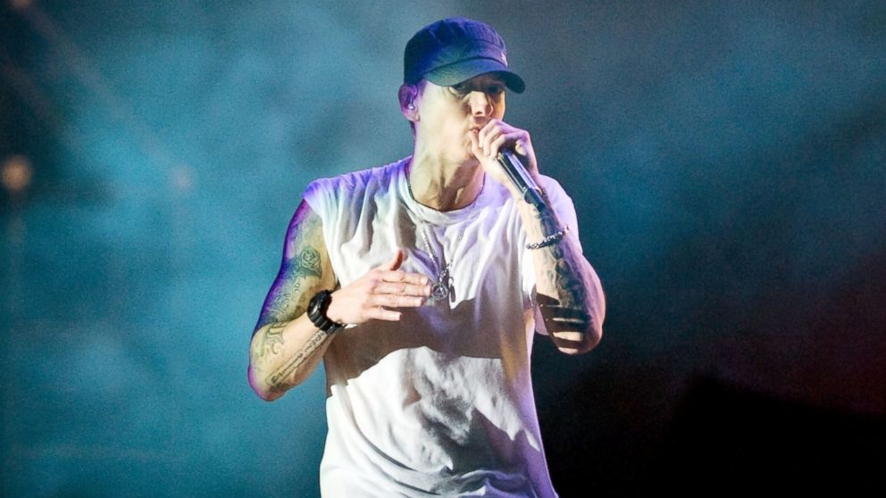 Eminem headlines the V Stage on day 2 of the V Festival at Hylands Park on Aug. 21, 2011 in Chelmsford, England. 