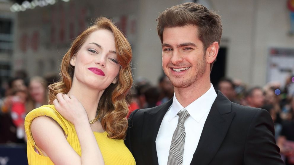 Emma Stone and Andrew Garfield attend the World Premiere of "The Amazing Spider-Man 2" at Odeon Leicester Square on April 10, 2014 in London.  