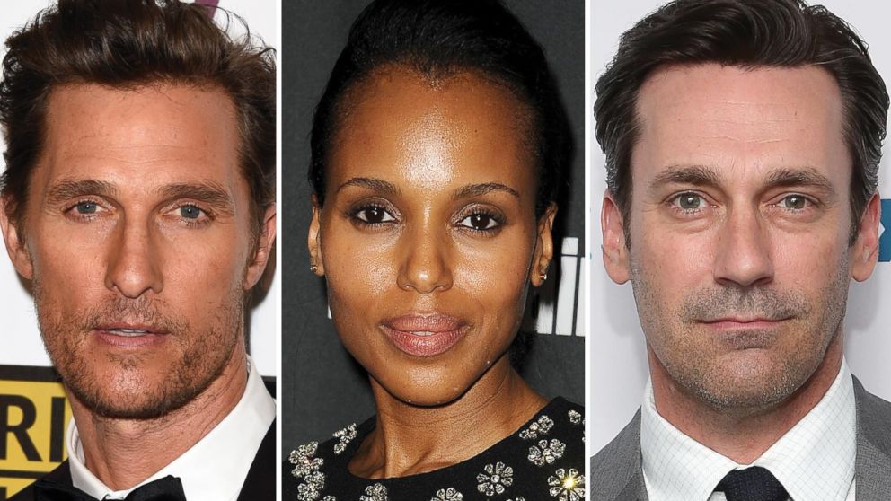 Matthew McConaughey, Kerry Washington and Jon Hamm are all nominated for Emmy Awards.