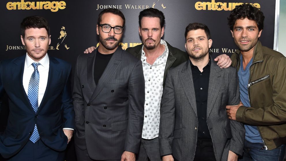 From left, Kevin Connolly, Jeremy Piven, Kevin Dillon, Jerry Ferrara and Adrian Grenier attend the "Entourage" New York Premiere at Paris Theater on May 27, 2015 in New York City.  