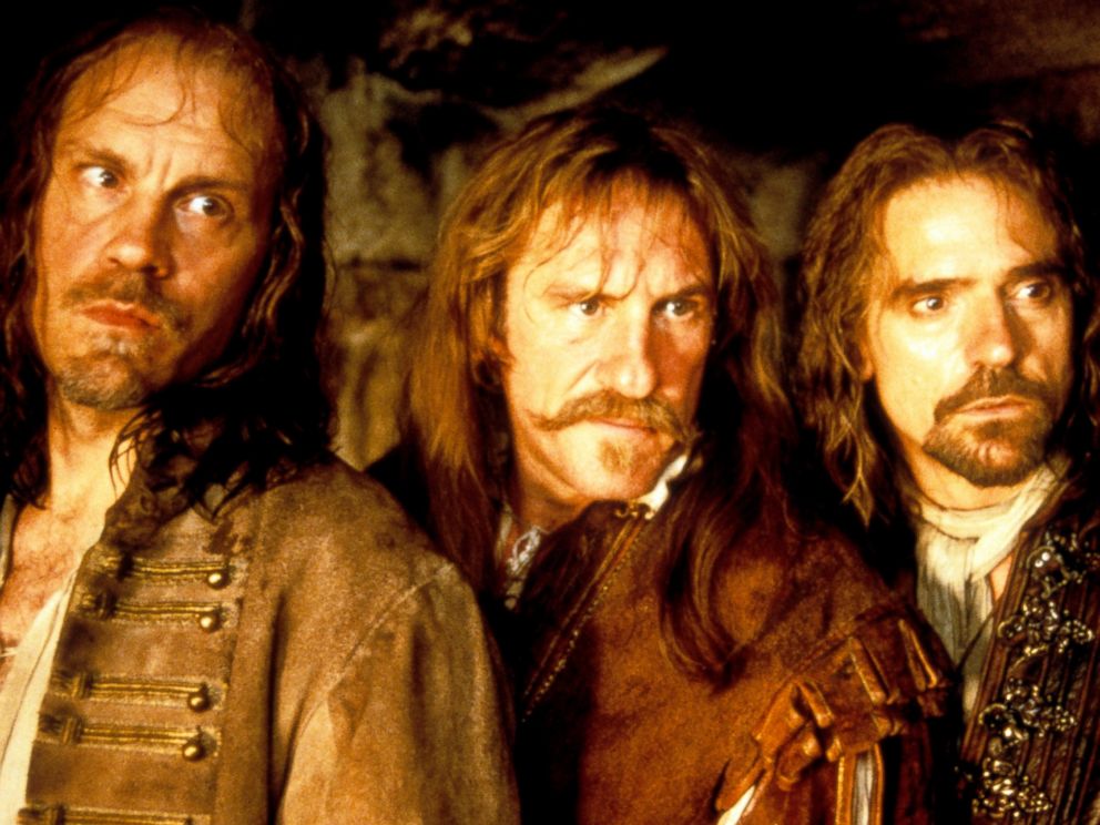 PHOTO: John Malkovich Gerard Depardieu and Jeremy Irons in a scene from the film The Man In The Iron Mask, 1998.