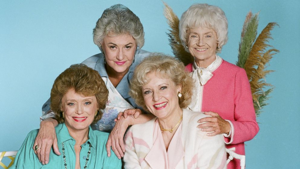 From left, Rue McClanahan as Blanche Devereaux, Bea Arthur as Dorothy Petrillo Zbornak, Betty White as Rose Nylund, and Estelle Getty as Sophia Petrillo are pictured in this "Golden Girls" promo photo. 
