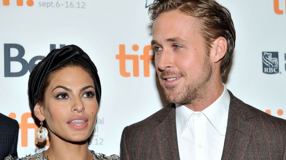 Eva Mendes and Ryan Gosling attend "The Place Beyond The Pines" premiere during the 2012 Toronto International Film Festival at Princess of Wales Theatre, Sept. 7, 2012, in Toronto.
