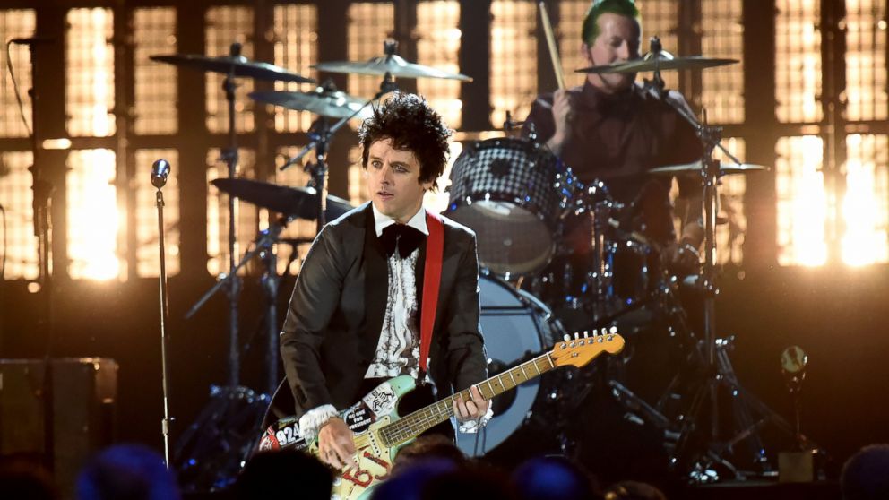 Green Day perform onstage during the 30th Annual Rock and Roll Hall Of Fame induction ceremony at Public Hall, April 18, 2015, in Cleveland, Ohio.