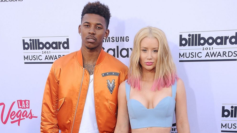 Iggy Azalea and Nick Young arrive at the 2015 Billboard Music Awards at MGM Garden Arena, May 17, 2015 in Las Vegas. 