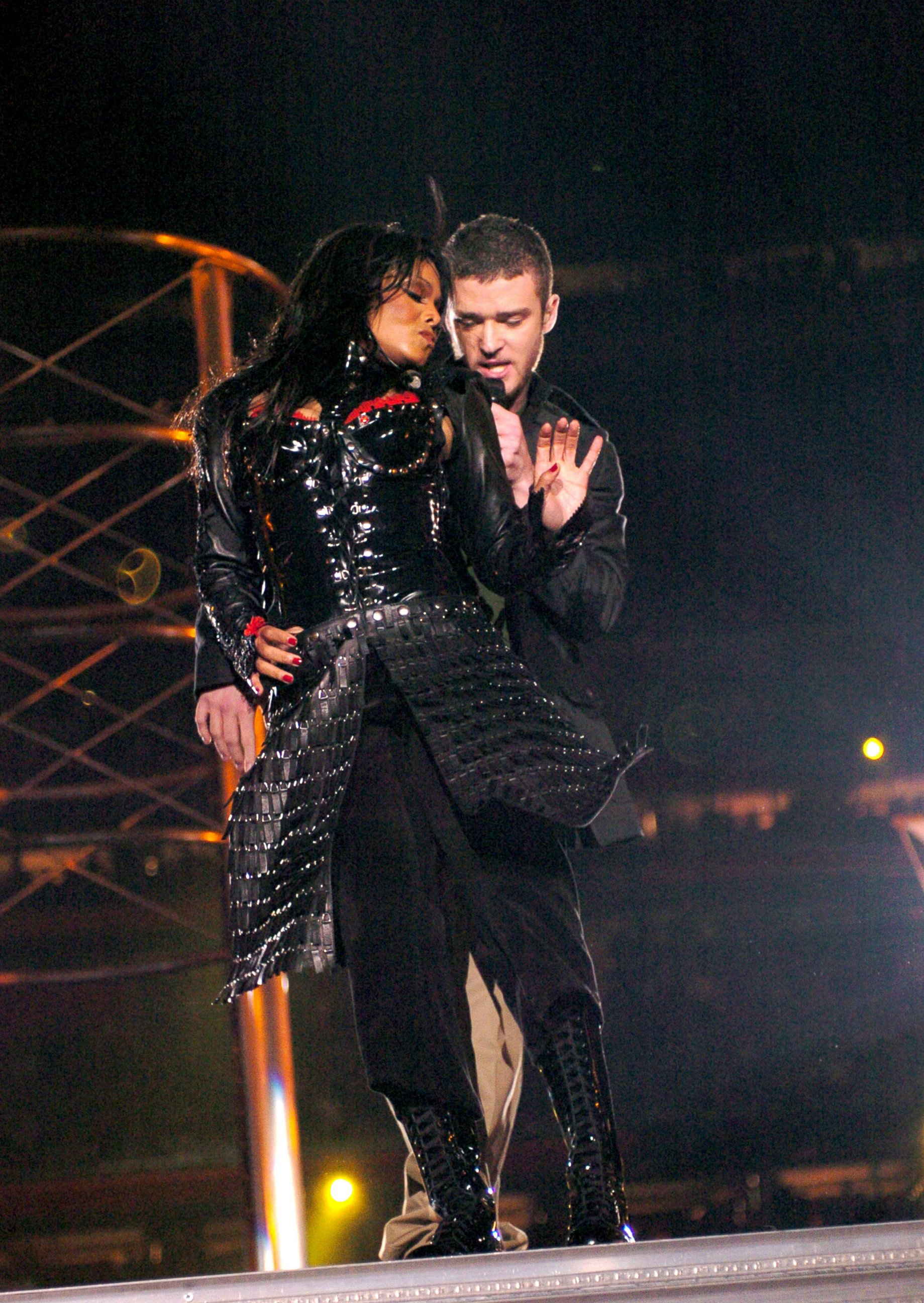 PHOTO: Janet Jackson and Justin Timberlake perform during The AOL TopSpeed Super Bowl XXXVIII Halftime Show, Feb. 1, 2004, in Houston.
