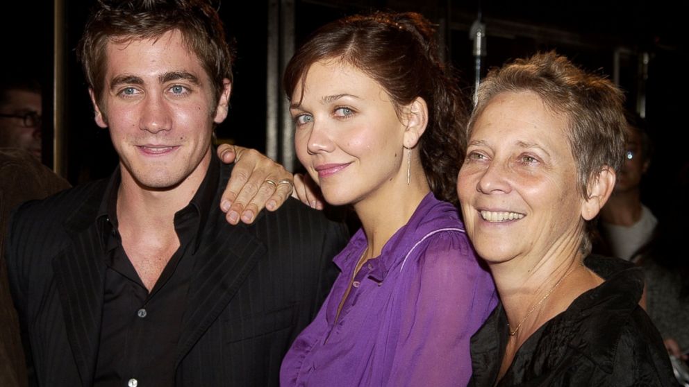 From left, Jake Gyllenhaal, Maggie Gyllenhaal and their mother, Naomi Foner pose for a photo at the 'Midnight Mile' premiere in Los Angeles, Sept. 24, 2002.