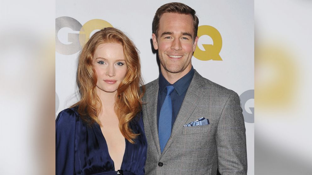 In this file photo, James Van Der Beek, right, and wife Kimberly Van Der Beek, left, are pictured on Nov. 12, 2013 in Los Angeles.