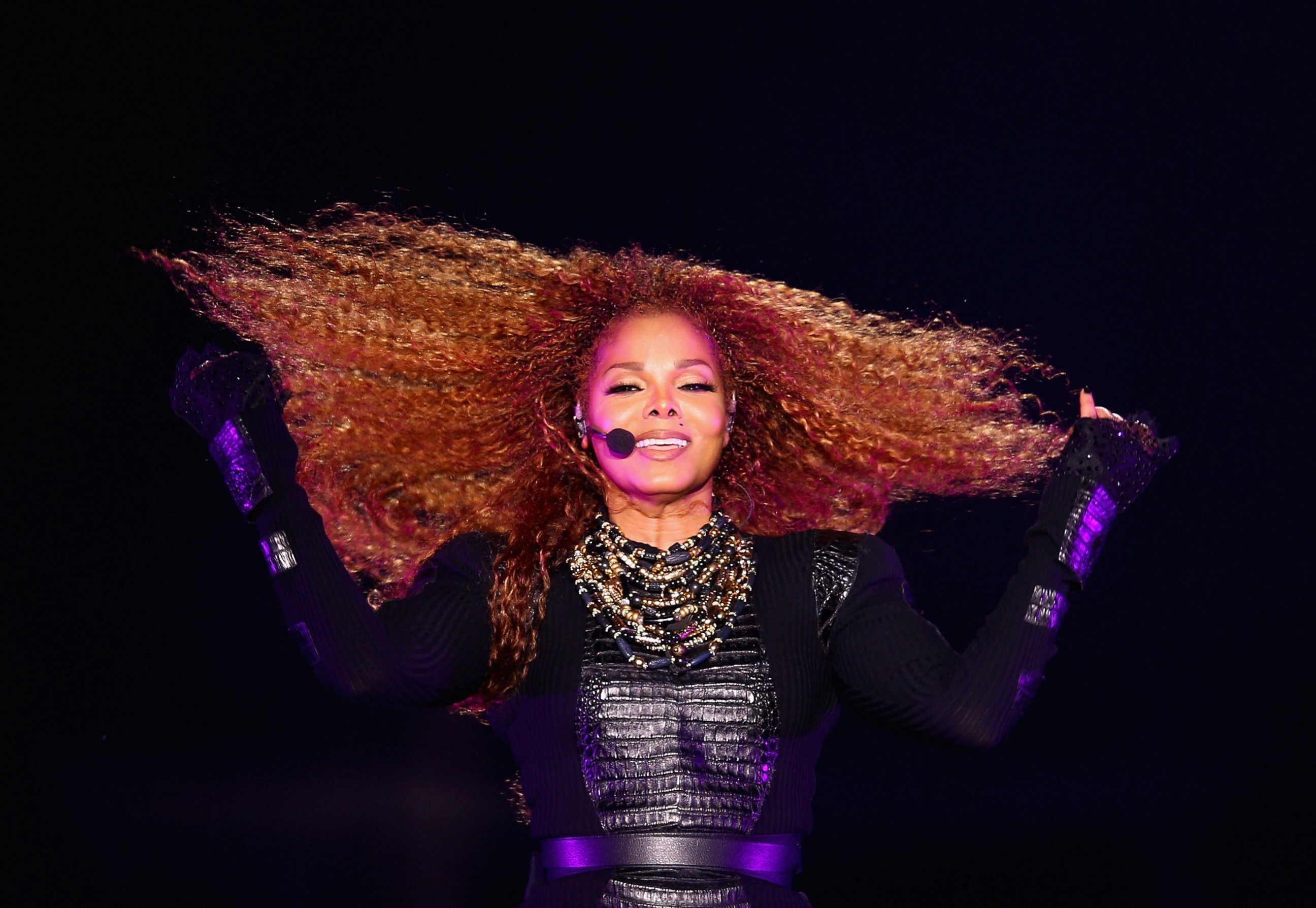 PHOTO: Janet Jackson performs after the Dubai World Cup at the Meydan Racecourse, March 26, 2016 in Dubai, United Arab Emirates.  