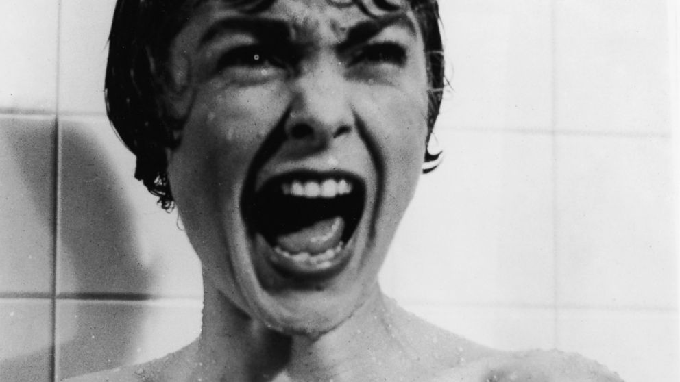 Janet Leigh screams in the shower in the famous scene from the film, "Psycho," directed by Alfred Hitchcock in 1960. 