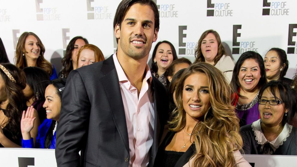 Eric Decker and Jessie James attend the E! 2013 Upfront at The Grand Ballroom at the Manhattan Center in New York, April 22, 2013. 