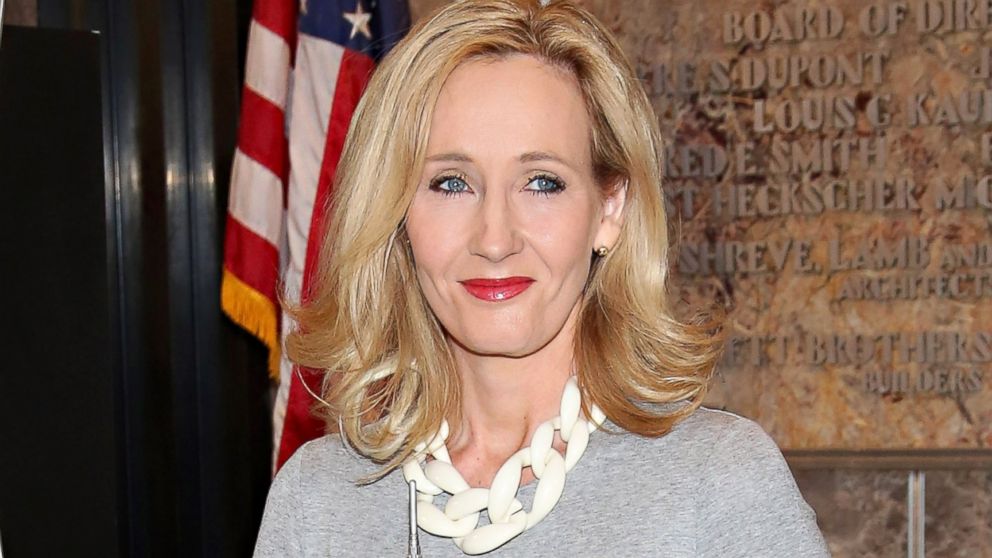 Author J.K. Rowling ceremoniously lights the Empire State Building to mark the US launch of her non-profit organization at The Empire State Building, April 9, 2015, in New York City.