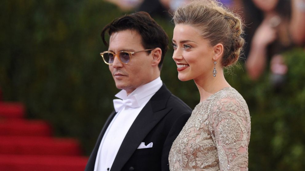 PHOTO: Johnny Depp, left, and Amber Heard, right, are pictured on May 5, 2014 in New York City.  