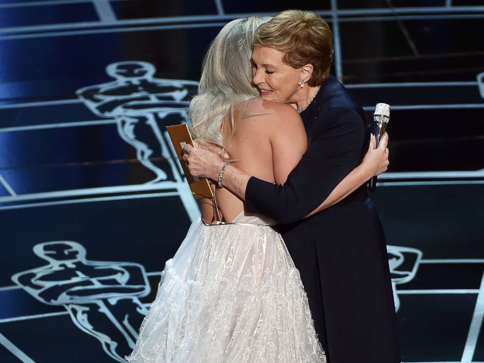 PHOTO: Lady Gaga introduces Julie Andrews onstage during the 87th Annual Academy Awards at Dolby Theatre on Feb. 22, 2015 in Hollywood, Calif.