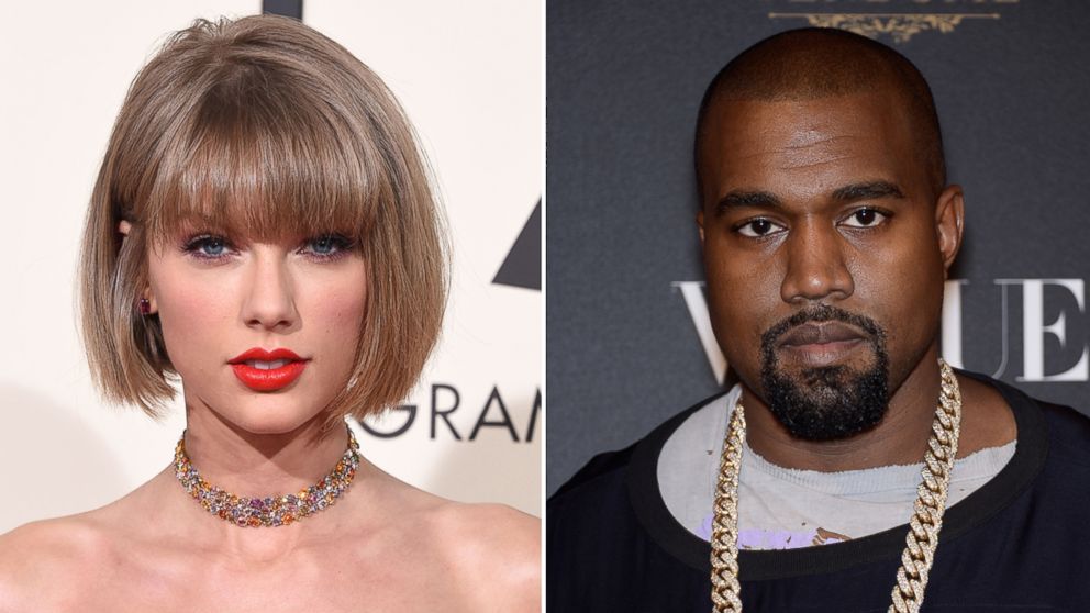 Taylor Swift arrives at the The 58th GRAMMY Awards at Staples Center on Feb. 15, 2016 in Los Angeles. |  Kayne West attends the Vogue 95th Anniversary Party on Oct. 3, 2015 in Paris.