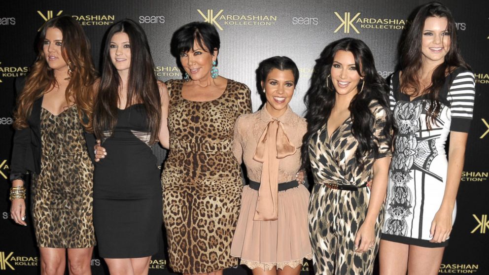 Khloe Kardasian, Kylie Jenner, Kris Kardashian, Kourtney Kardashian, Kim Kardashian, and Kendall Jenner attend the Kardashian Kollection Launch Party at The Colony, Aug. 17, 2011, in Hollywood, Calif.