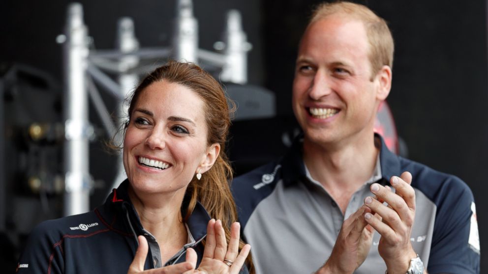 Catherine, Duchess of Cambridge and Prince William, Duke of Cambridge attend the prize giving presentation at the America's Cup World Series, July 24, 2016, in Portsmouth, England.