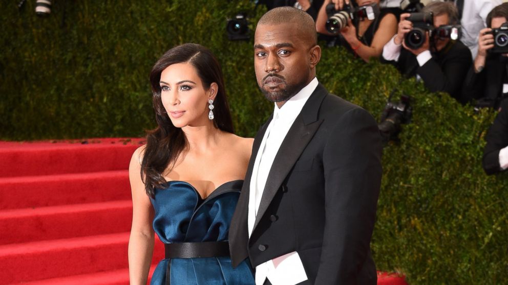 Kayne West, right, and Kim Kardashian, left, are pictured on May 5, 2014 in New York City.  