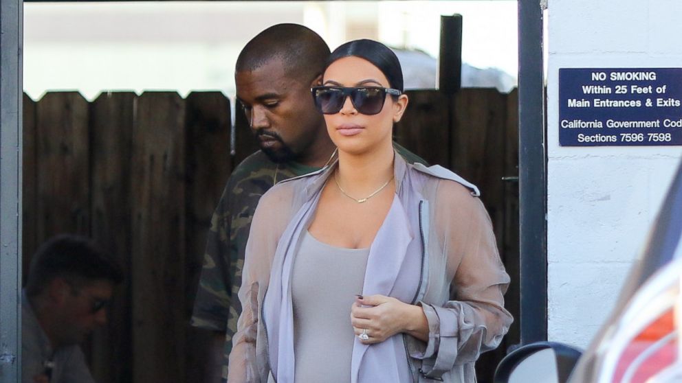Kanye West and Kim Kardashian are seen, Sept. 28, 2015, in Los Angeles.