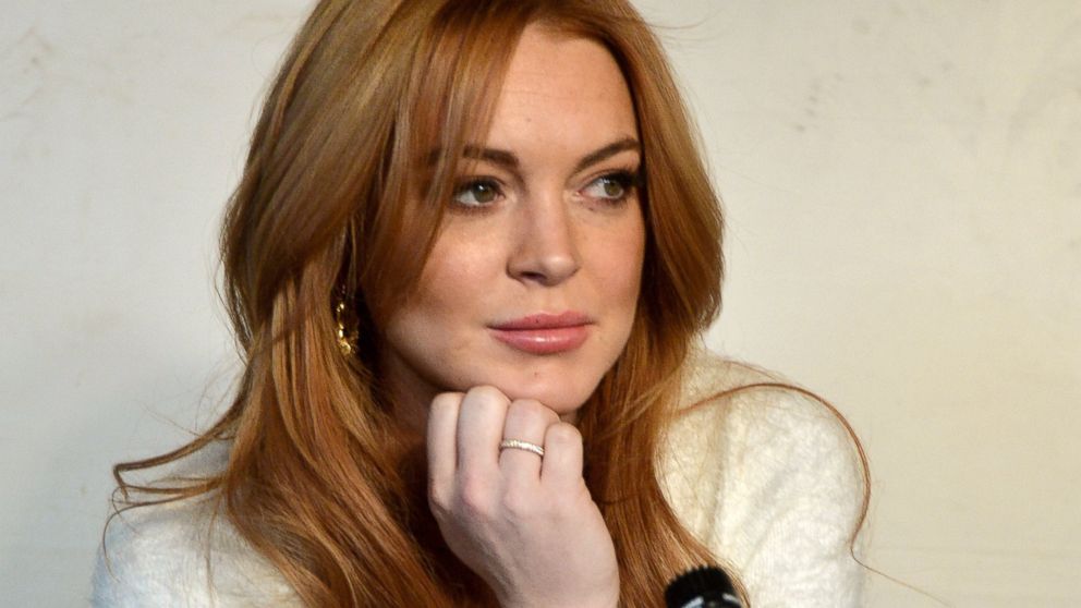 Lindsay Lohan speaks at a press conference at the Social Film Loft in Park City, Utah, Jan. 20, 2014. 