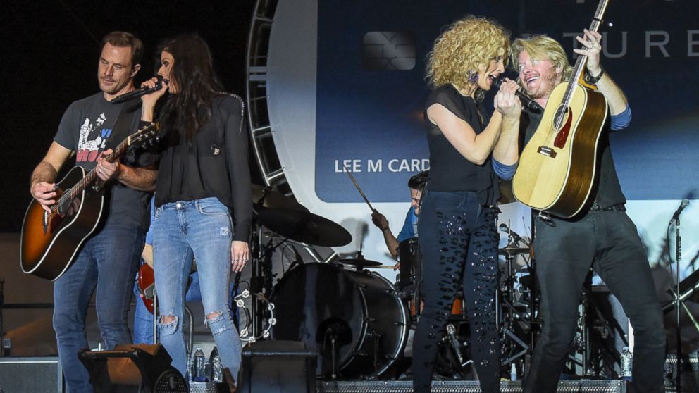 Members of the band Little Big Town, Jimi Westbrook, Karen Fairchild, Kimberly Schlapman and Phillip Sweet perform at the Capital One Orange Bowl, Dec. 31, 2014 in Miami Gardens, Fla. 