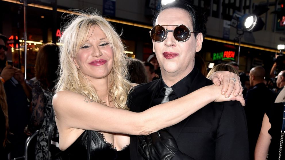 Courtney Love and Marilyn Manson are pictured on Sept. 6, 2014 in Los Angeles.