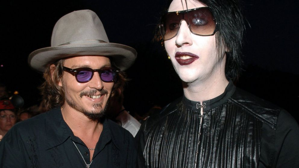 PHOTO: Johnny Depp and Marilyn Manson during "Pirates of the Caribbean: Dead Man's Chest" World Premiere - Red Carpet at Disneyland in Anaheim, Calif., June 24, 2006.