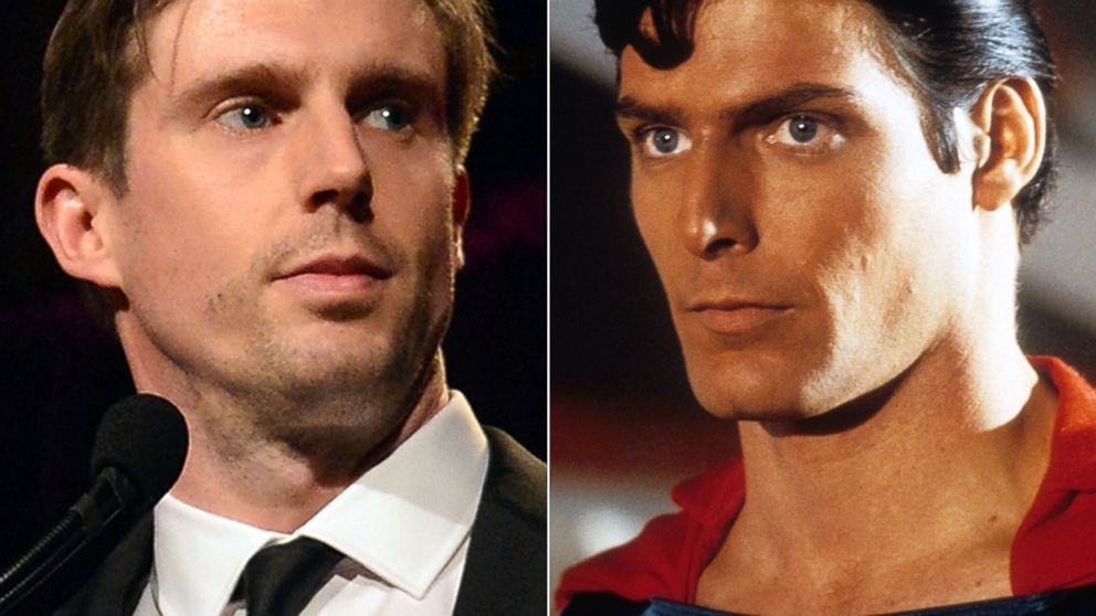 Matthew Reeve speaks at the Christopher & Dana Reeve Foundation's A Magical Evening Gala at Cipriani, Wall Street, Nov. 28, 2012, in New York. | Christopher Reeve as Superman in a scene from the film "Superman," 1978.