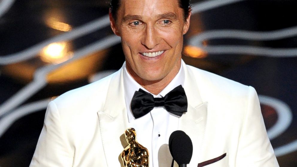 Matthew McConaughey accepts the Best Performance by an Actor in a Leading Role award for 'Dallas Buyers Club' onstage during the Oscars at the Dolby Theatre, March 2, 2014 in Hollywood, Calif.