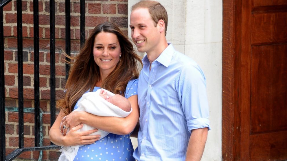 Catherine, Duchess of Cambridge and Prince William, Duke of Cambridge depart The Lindo Wing with their newborn son at St Mary's Hospital, July 22, 2013, in London.