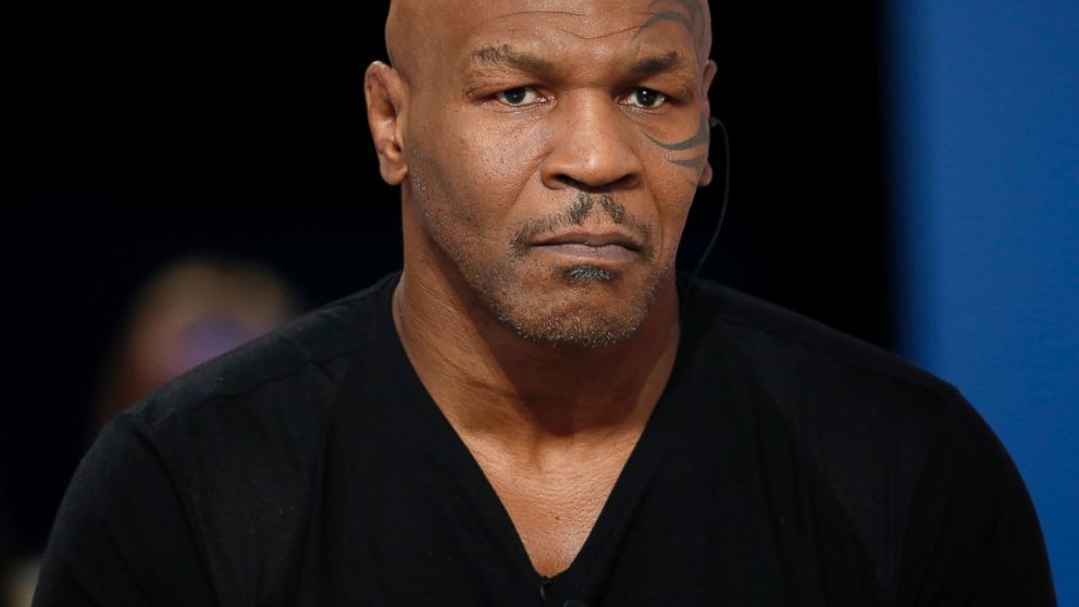 US Former heavyweight boxing champion Mike Tyson attends the TV show "Le Grand Journal" on the French television channel Canal Plus, Dec. 9, 2013, in Paris.