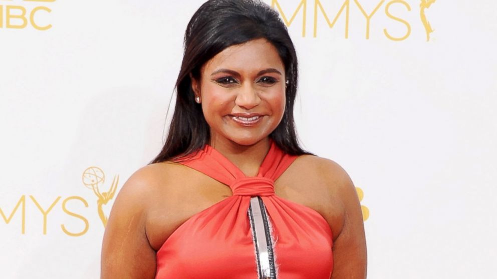 Mindy Kaling arrives at the 66th Annual Primetime Emmy Awards at Nokia Theatre L.A. Live, Aug. 25, 2014, in Los Angeles.