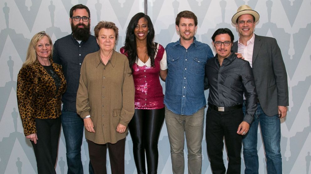 PHOTO: From left, Carmen Brandy, Jared Hess, Sandy Martin, Shondrella Avery, Jon Heder, Efren Ramirez, and Diedrich Bader attend The Academy of Motion Picture Arts and Sciences' 10th Anniversary of "Napoleon Dynamite" on June 9, 2014 in Los Angeles.  