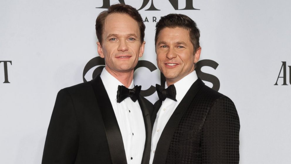 Neil Patrick Harris, left, and David Burtka, right, attend the American Theatre Wing's 68th Annual Tony Awards at Radio City Music Hall on June 8, 2014 in New York City.  