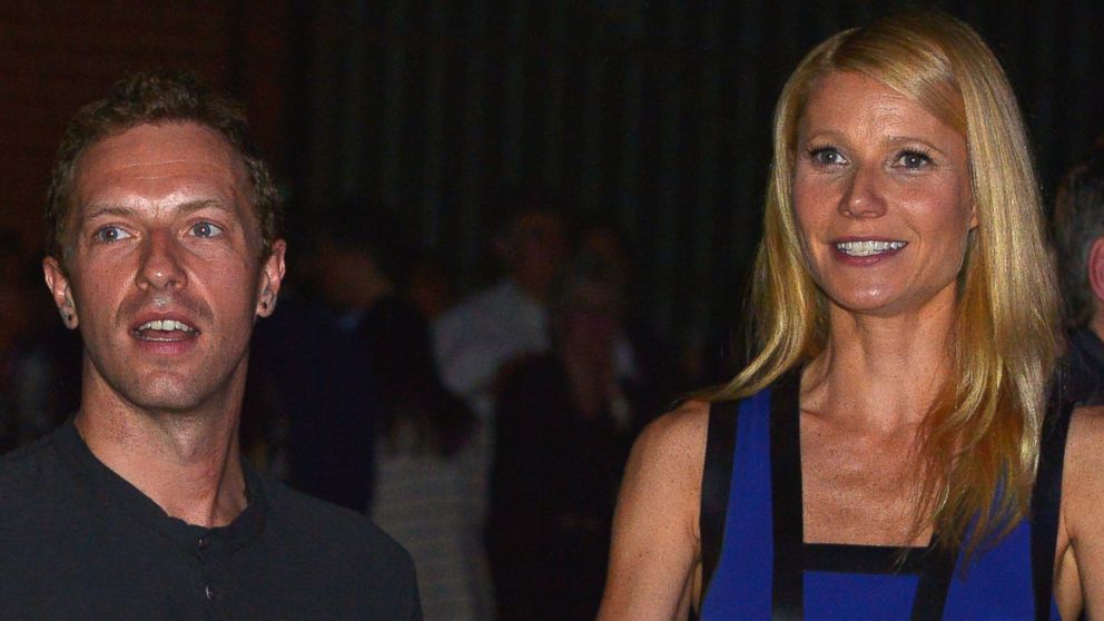 Chris Martin, left, and Gwyneth Paltrow, right, are pictured on Jan. 28, 2014 in Culver City, Calif.