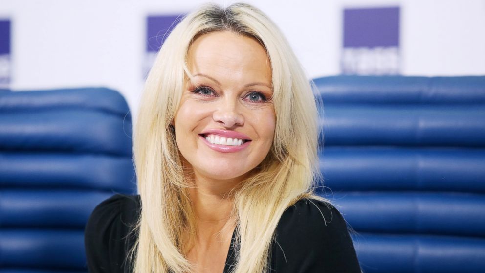 Pamela Anderson at an animal rights press conference Dec. 7, 2015 in Moscow. 