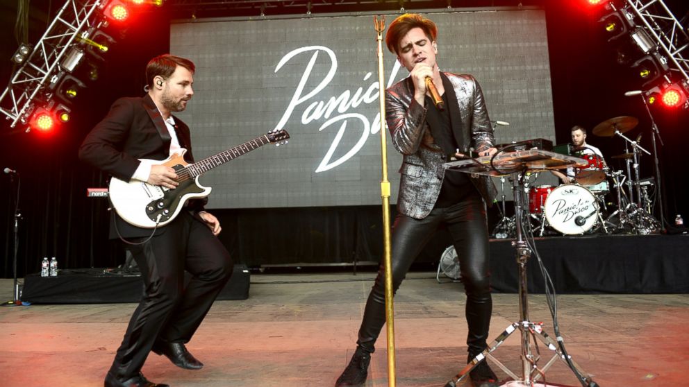 Kenneth Harris and Brendon Urie of Panic! at the Disco perform during Live 105's BFD at Shoreline Amphitheatre, June 6, 2015, in Mountain View, Calif.